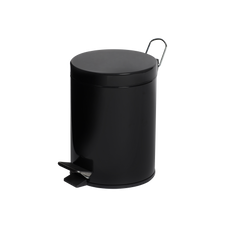Compass 5L Round Black Powder Coated Pedal Bin