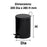 Compass 5L Round Black Powder Coated Pedal Bin