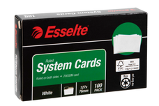 Esselte System Card 5 x 3 White x 100's pack