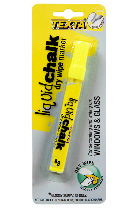 Texta Liquid Chalk Marker Bullet Dry Wipe Yellow
