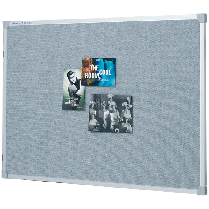 Penrite Aluminium Frame Fabric Bulletin Board 900 x 1200mm - Grey