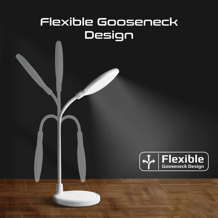 Flexible GooseneckLED Desk Lamp w RingLight Vanity Mirror & Touch Controls 3-LED Modes CDLUXO