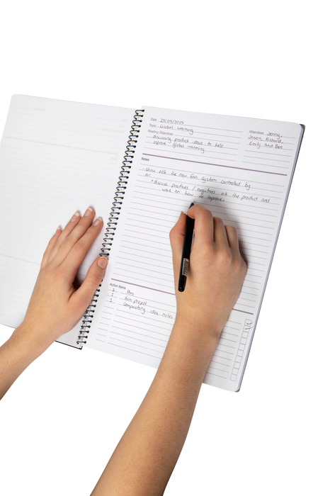 Spirax P703 A4 Polyprop Meeting Book, 140 Pages, Black x 5's pack