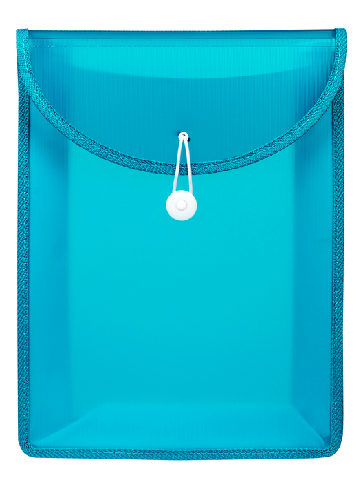 Marbig A4 Top Load Filing Pocket with Cord Closure Aqua
