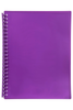 Marbig A4 20 Pocket Refillable Display Book, Translucent Purple Cover