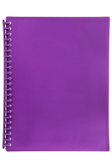 Marbig A4 20 Pocket Refillable Display Book, Translucent Purple Cover
