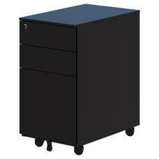 Cube Slim Mobile Cabinet Pedestal, Black, 575mm(H) x 300mm(W) x 500mm(D)