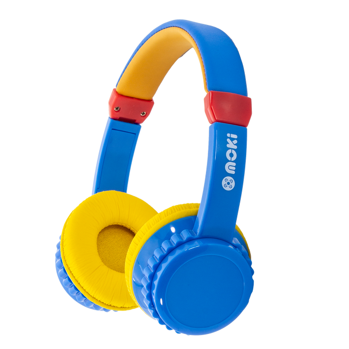 Moki Play Safe Wireless Headphones Volume Limited for Kids - Blue / Yellow