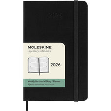 2026 Moleskine 90mm x 140mm Hard Cover Pocket Diary, Week To View, Black