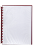Marbig A4 20 Pocket Refillable Display Book, Clear Front, Maroon Backing