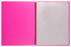Marbig A4 20 Pocket Refillable Display Book, Translucent Pink Cover