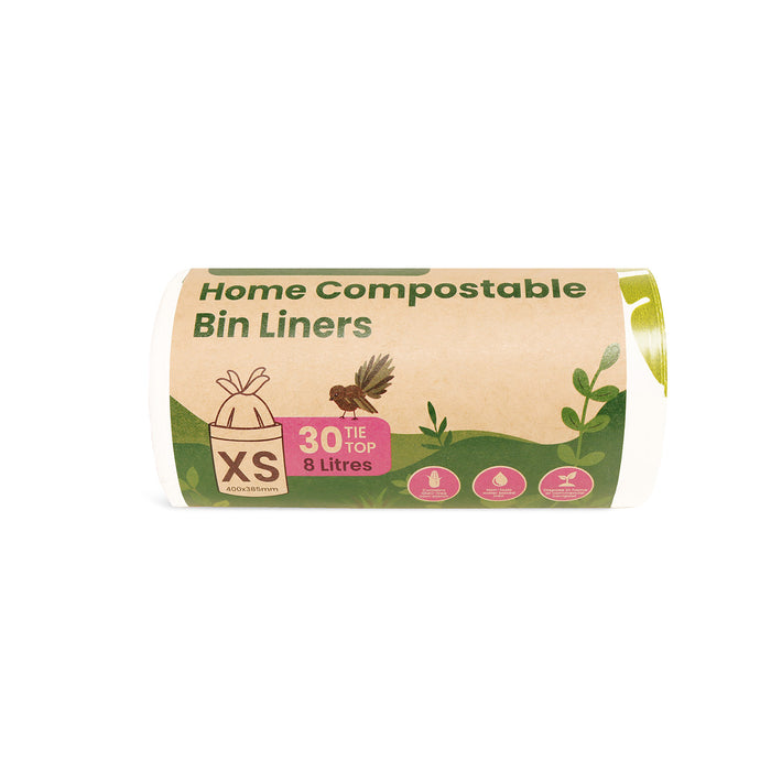 8L Extra Small Compostable Caddy Liners (Natural) 30 Rolls x 30's (900 bags)