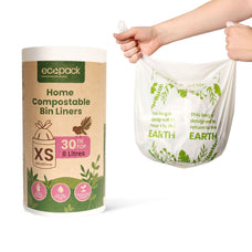 8L Extra Small Compostable Caddy Liners (Natural) 30 Rolls x 30's (900 bags)