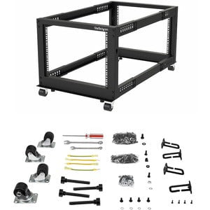 8u Pc Rack 8U 19in Open Frame Server Rack - Compact 4 Post Adjustable Depth (22-4 ...