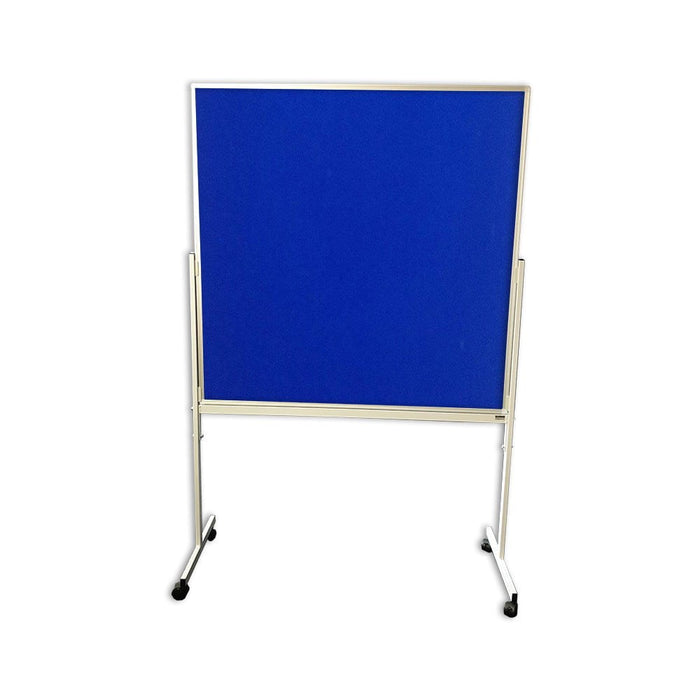 900mm High Double Sided Pinboard with Brushed Nylon Fabric on Stand with Wheels (Choice of Colour and Length) Blue / 600mm NBMTX,F9060-BLUE