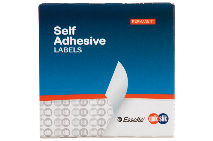 Quikstik Label Dispenser Circle 14mm Fluoro Red 700 Labels, Permanent Adhesive