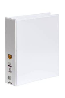 Marbig Overlay Insert Cover A4 Ring Binder 4/50 - White - Clear non-Glare Overlay on Front, Back and Spine