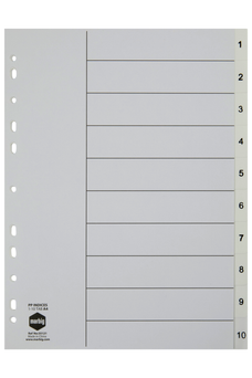 Marbig A4 White Polypropylene Indices/Divider, 1-10
