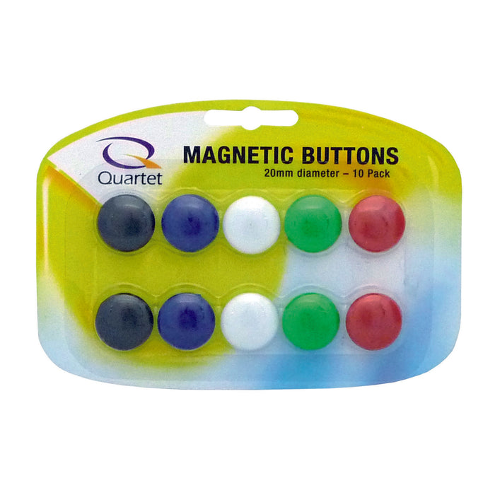 Quartet Magnetic Button 20mm Assorted Colours x 10's pack