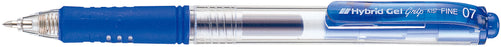 Pentel Hybrid Gel Grip Gell Roller Pen Retractable K157 0.7mm Blue - Pack of 12