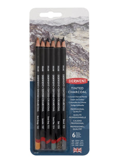 Derwent Tinted Charcoal Pencil, Assorted, Pack of 6