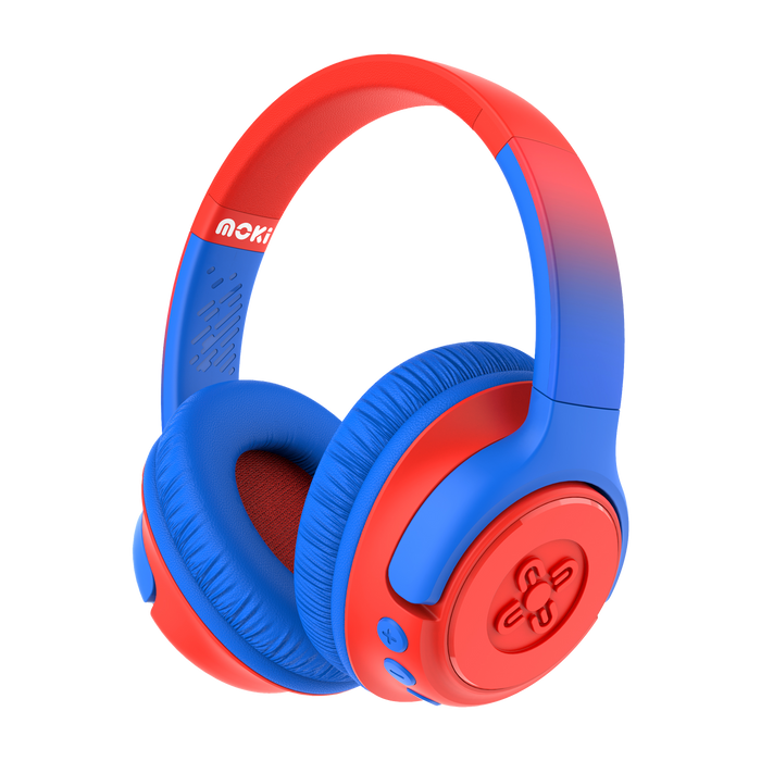 Moki Mixi Kids Volume Limited Wireless Headphones - Blue Red