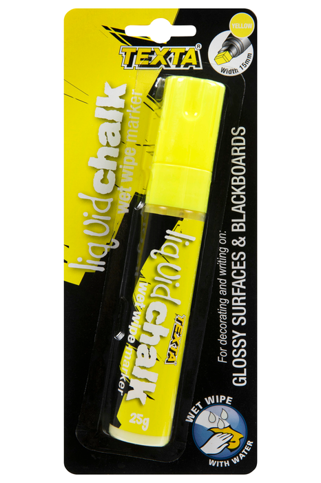Texta Liquid Chalk Marker Wet Wipe Yellow