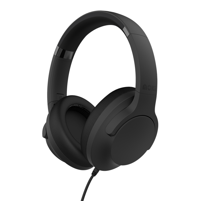 Moki Type-C Connect Headphones + Inline Microphone & Control - Black