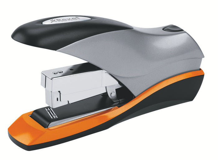 Rexel Optima Low Force Stapler, 70 Sheets, Orange/Silver