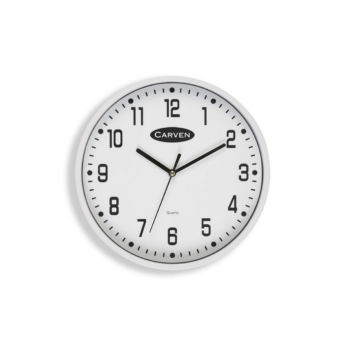 Carven Quartz Wall Clock 225mm White
