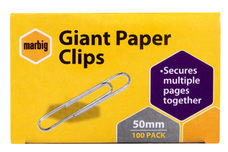 Marbig Paper Clips 50mm x 100's pack