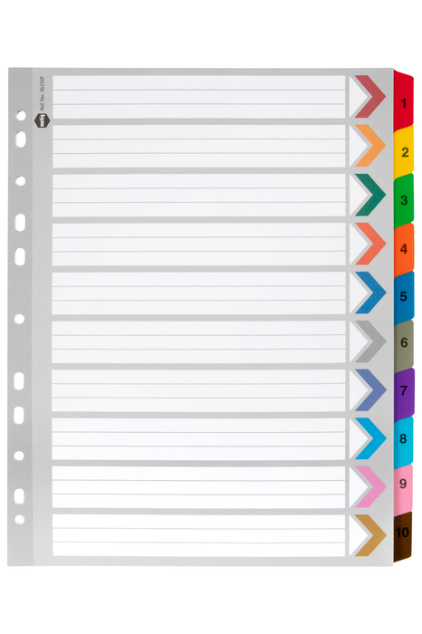 Marbig A4 Extra Wide Manilla Indices/Divider, 1-10 Tabs