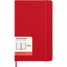 2026 Moleskine 130mm x 210mm Hard Cover Diary, Day Per Page, Scarlet Red