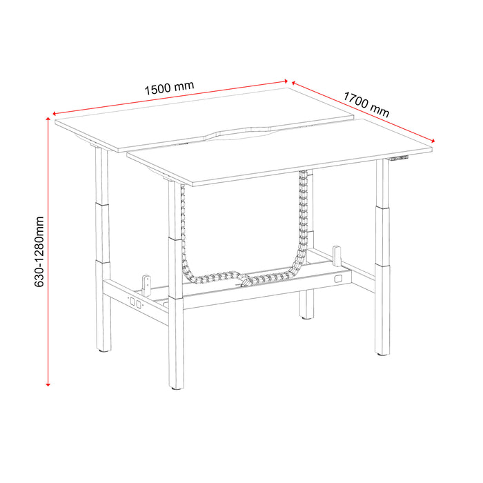 Buro Altri Back to Back Electric Height Adjustable Desk