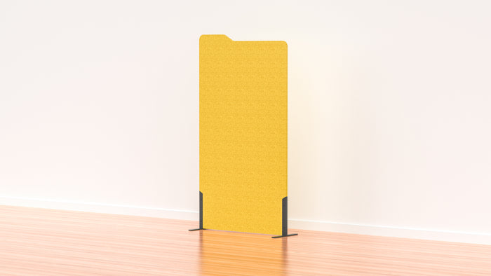Acoustic Freestanding Partition Milford 1000x1800mm (1 Panel) with 2 feet Yellow BVAPART1MILFORDYY