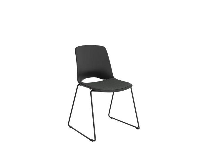 Knight's Arton Sled Chair, Black Frame, Padded and Non Padded Seat