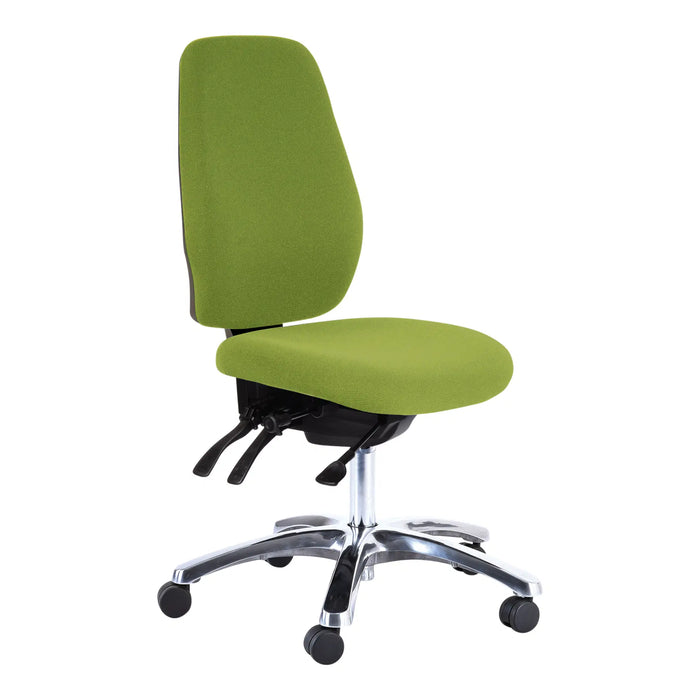 Buro Aura Ergo+ High Back Ergonomic Office Chair, Nylon Base, Green Fabric, Assembled