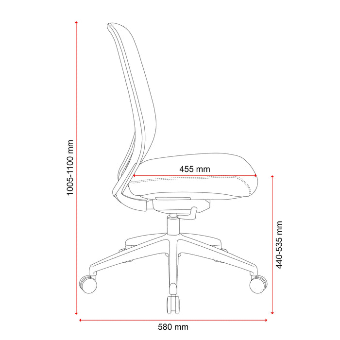 Buro Force Mesh Back Chair, High Back, Black Seat