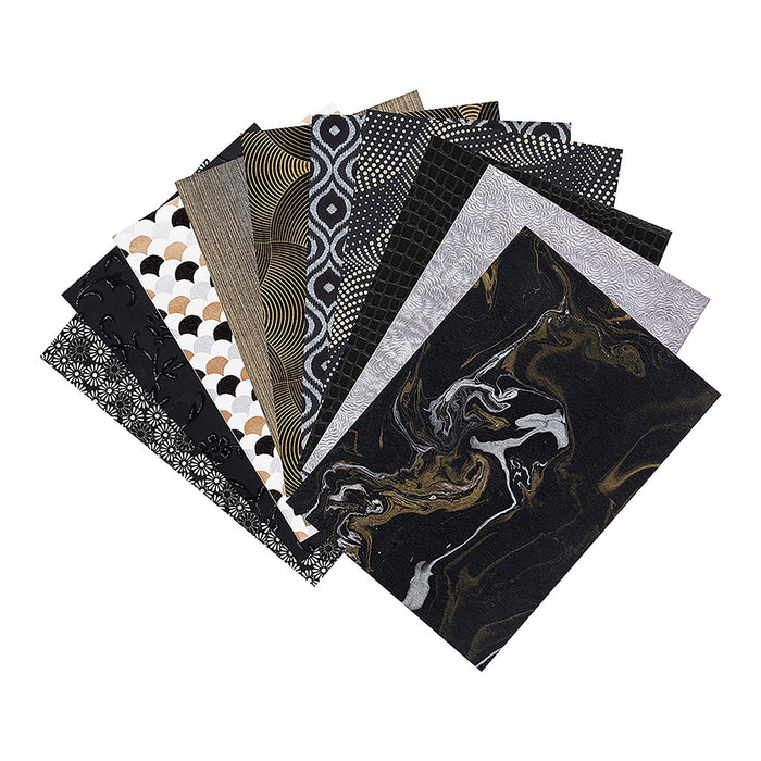 Clairefontaine Artisan Paper Pad Metallic Blacks, A4, 20 Sheets