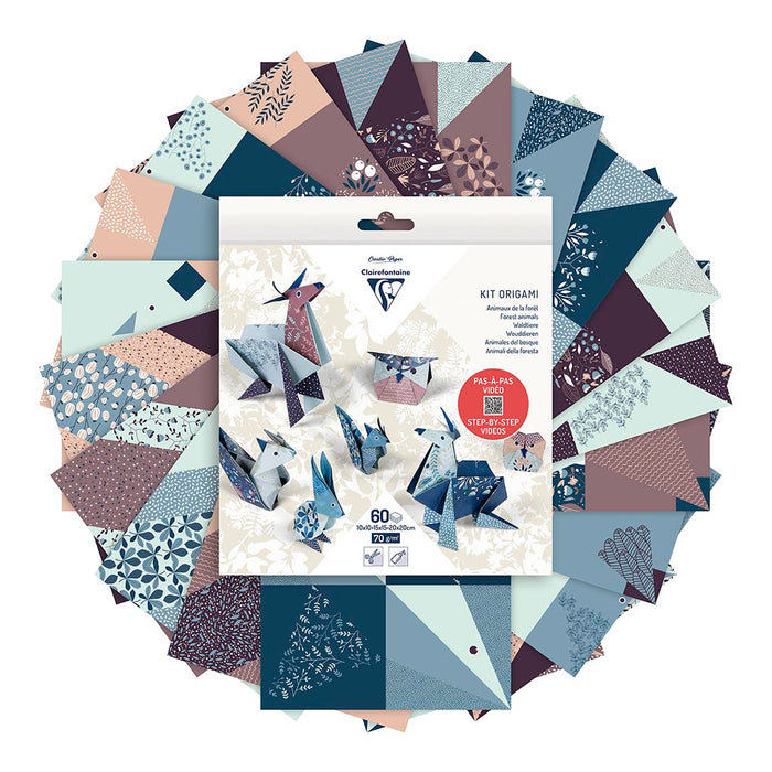 Clairefontaine Origami Kit Animals, 60 Sheets
