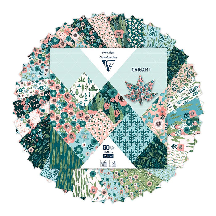 Clairefontaine Origami Paper Herbarium, 15x15cm, 60 Sheets