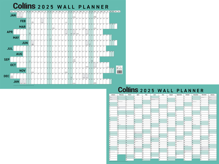 2025 Collins A2 Wallplanner, Unlaminated, 420mm x 594mm