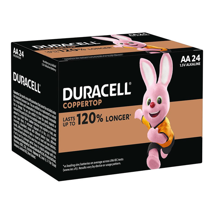 Duracell Coppertop Alkaline AA Battery, 24's Pack