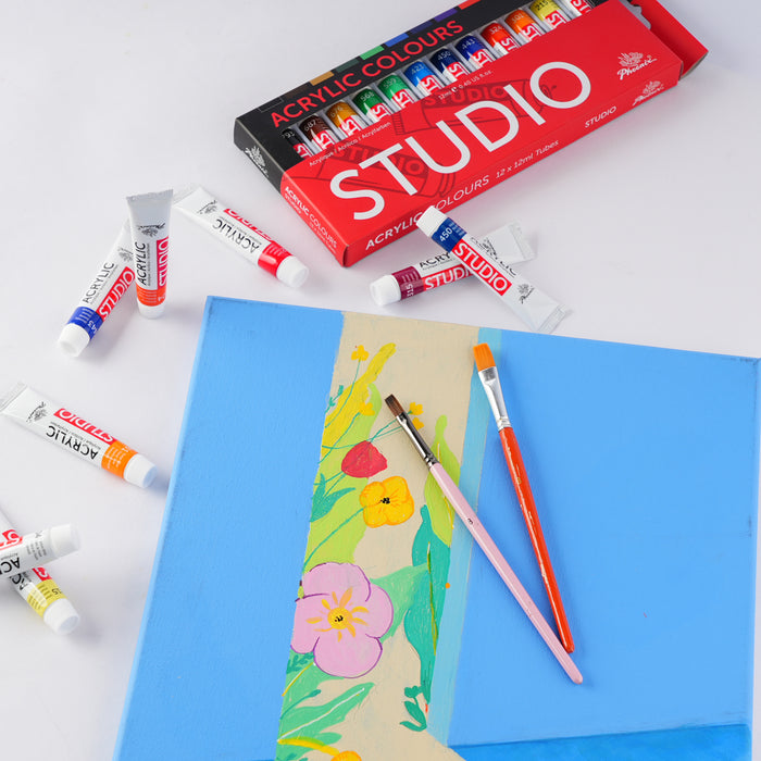 Phoenix Acrylic Paint Assorted Colour Pack of 12 x 12ml