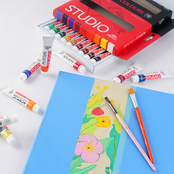 Phoenix Acrylic Paint Assorted Colour Pack of 18 x 12ml