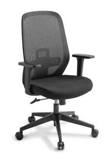 Eden Memo Mesh Back Task Chair with Arms - Black Fabric, Assembly required