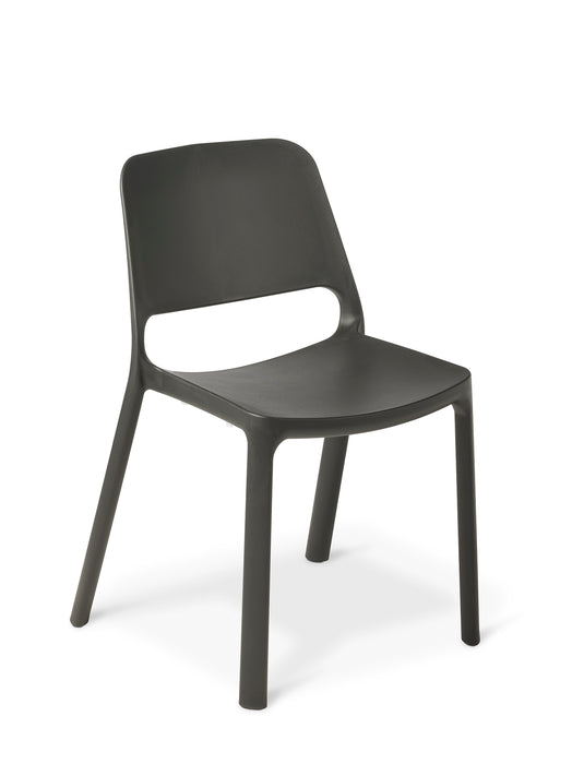Eden Zero Café Indoor & Outdoor Chair, Stacking, Charcoal