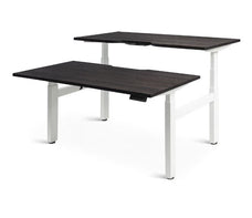 Enhance 1800mm x 800mm Electric Shared Standing Desk – White / Black Woodgrain, Height Adjustable