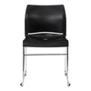 Buro Envy Stacking Chairs, Black, Reflective Silver Frame, Free trolley with every 40 ordered