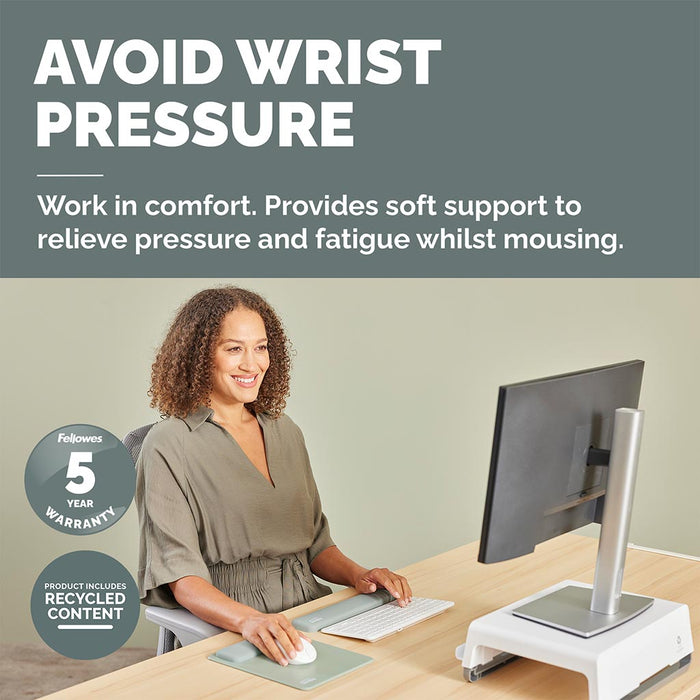 Fellowes Breyta Mouse Pad Wrist Rest, Sage FPF100142558
